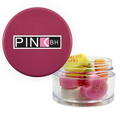 Twist Top Container With Pink Cap Filled With Conversation Hearts